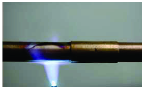 brazing steps heating with flame
