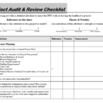 Project Audit & Review Checklist in editable format