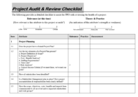 Project Audit & Review Checklist in editable format